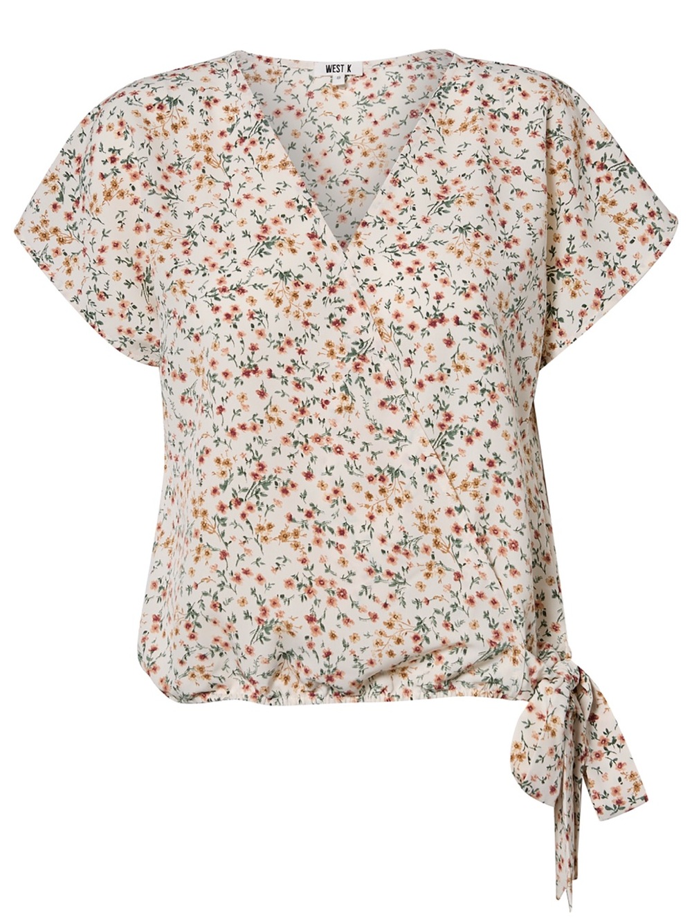 West K Floral Tie-Hem Blouse Size XL